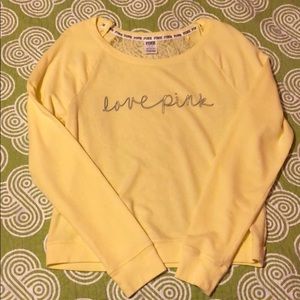 PINK Victoria’s Secret Lace Back Sweatshirt Sz. M